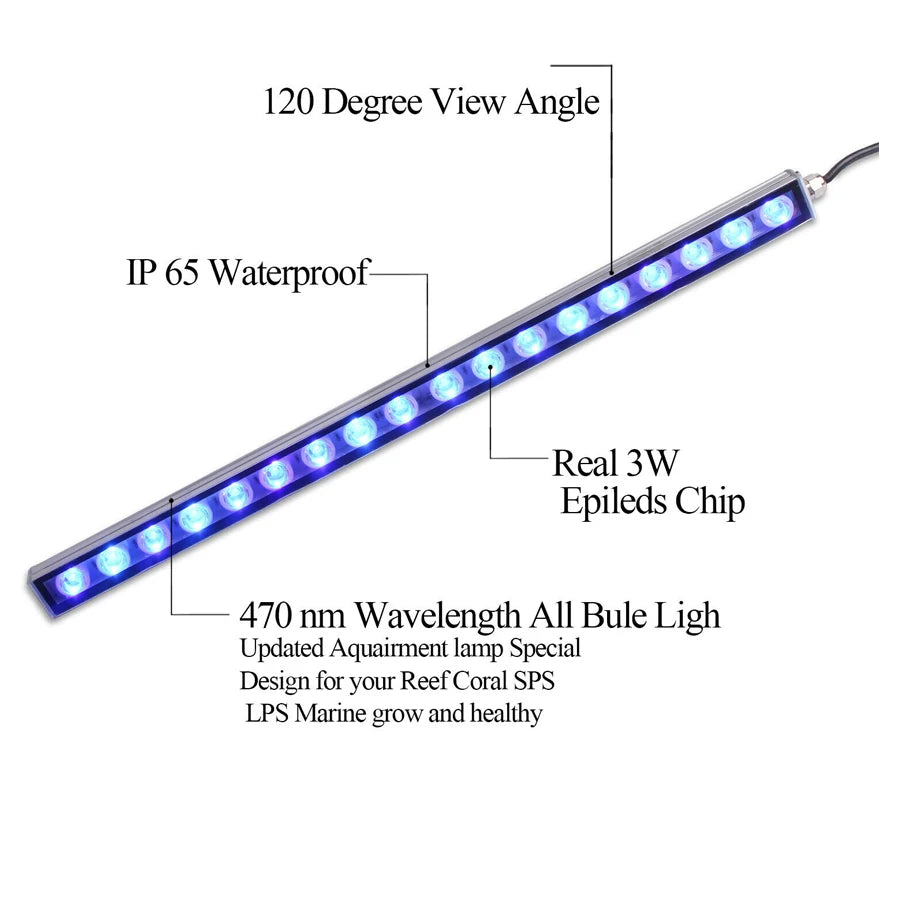 54W LED Underwater Aquarium Light. Blue