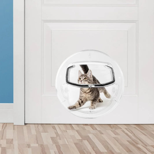 Pet Flap Round Door, Lockable, Magnetic, Self-Closing Function, Sturdy