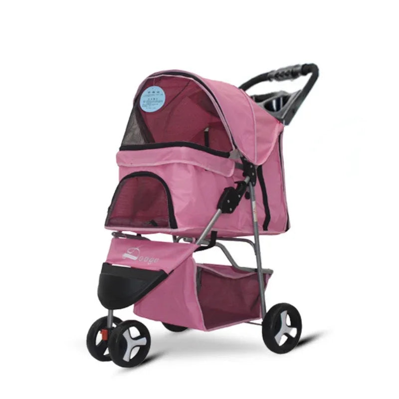 Three Wheeled Dog Stroller. Foldable