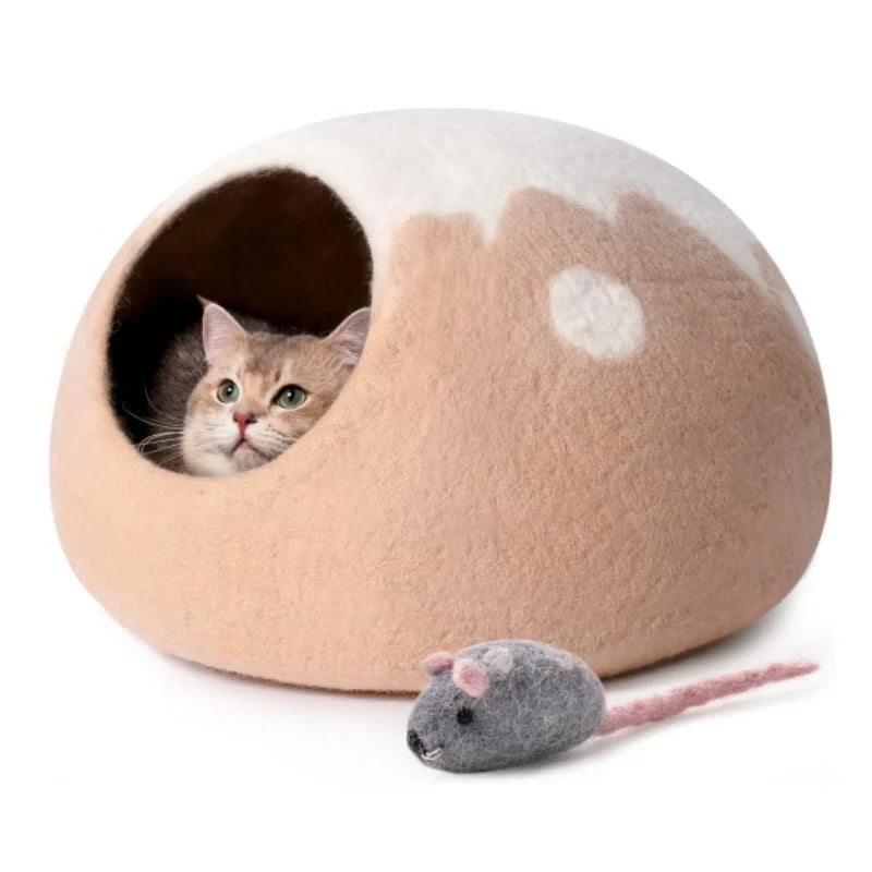 Handmade Wool Cat Cave. Indoor