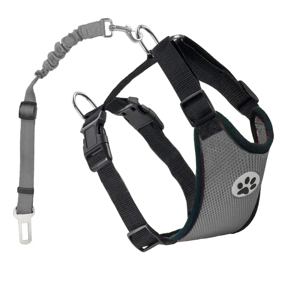 Dog Seatbelt Harness Breathable Mesh. Adjustable