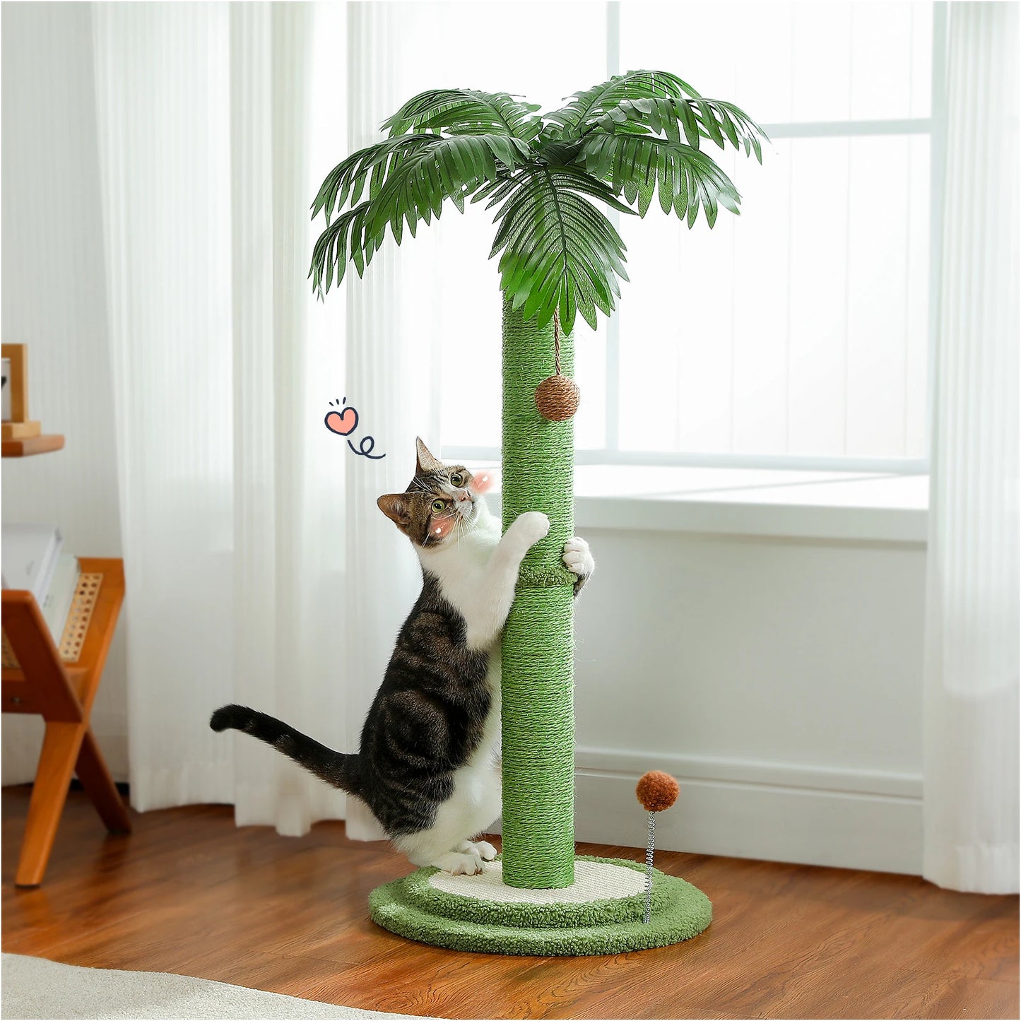 Cat Scratching Post. Interactive Balls, Sisal Covered Posts, Indoor