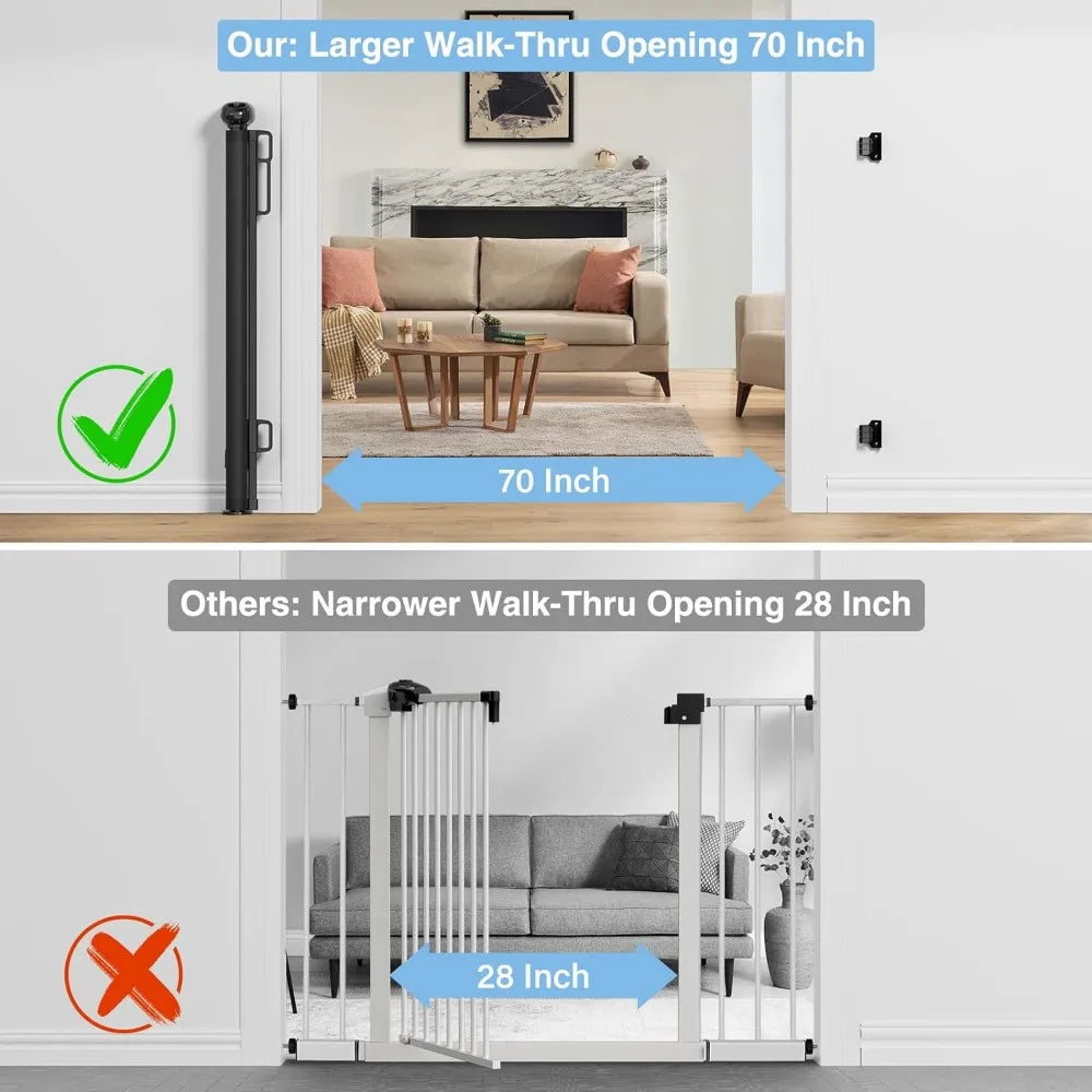 Retractable Baby/Pet Gates for Stairs