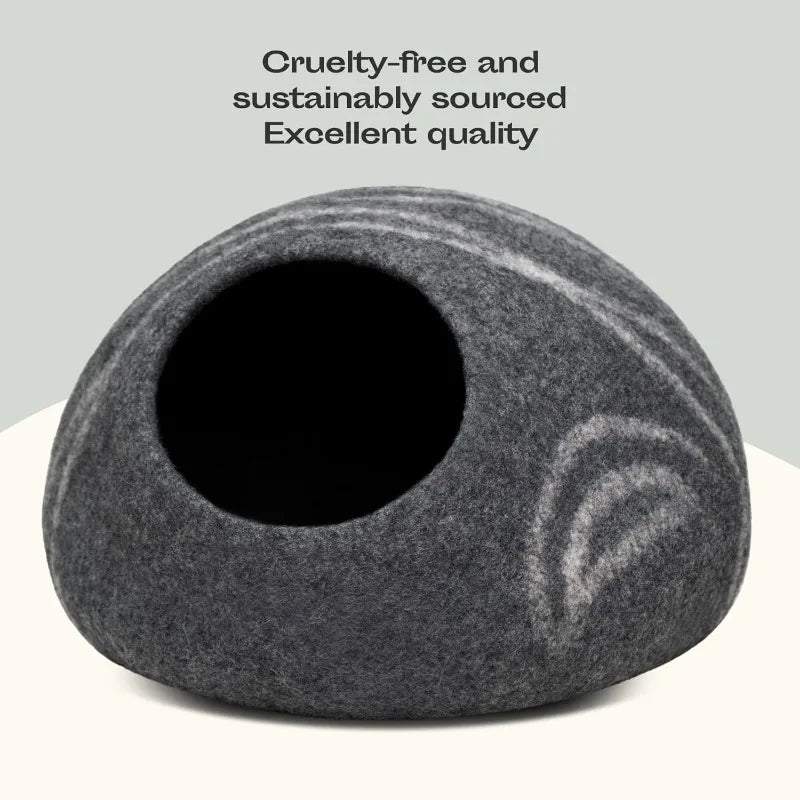 Premium Felt Handmade 100% Merino Wool Bed for Cats and Kittens