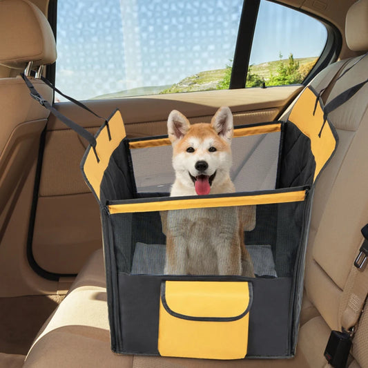 Durable Material, Comfy Dog Car Seat/Hammock with Mesh Window for Small Medium Dogs.