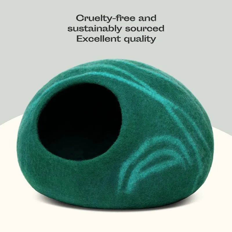 Premium Felt Handmade 100% Merino Wool Bed for Cats and Kittens