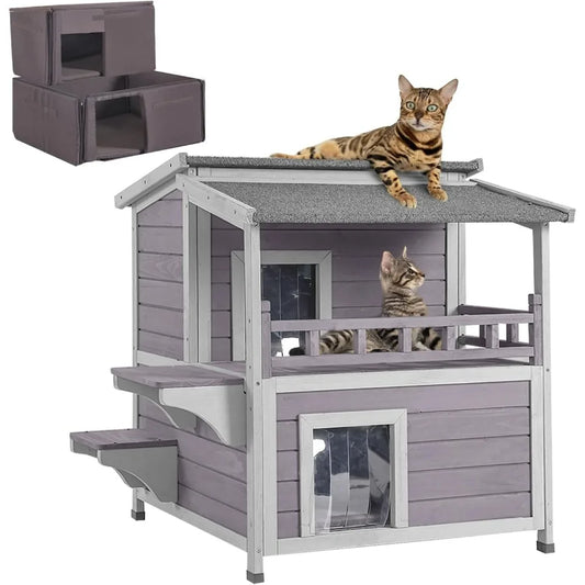 100% Insulation Cat House/Shelter. Insulated Liner for Winter, Waterproof, Heated