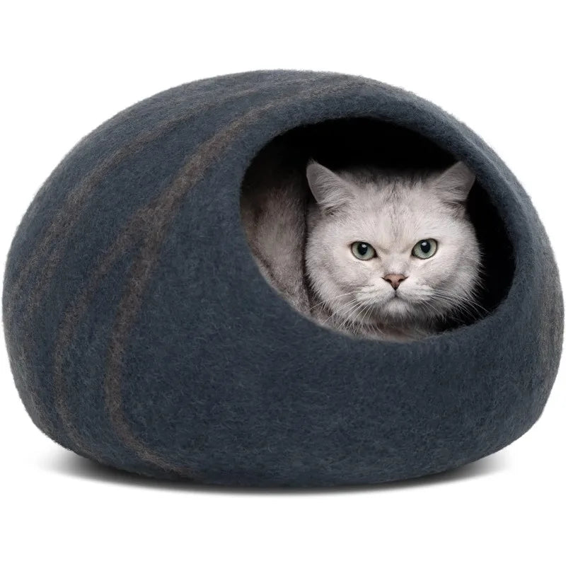 Premium Felt Handmade 100% Merino Wool Bed for Cats and Kittens