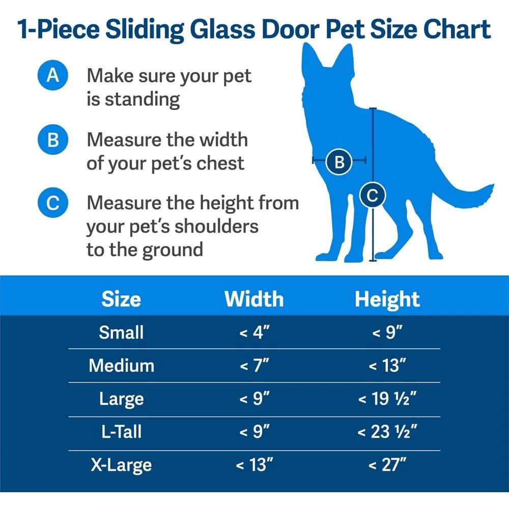 Sliding Glass Door for Dogs & Cats - Large-Tall, Aluminum Patio Panel Insert