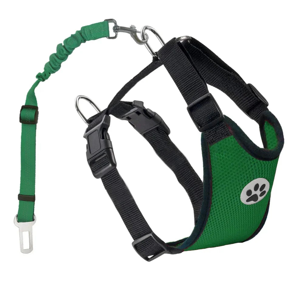 Dog Seatbelt Harness Breathable Mesh. Adjustable