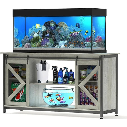 75-90 Gallon Fish Tank Stand with Cabinet, Heavy Duty Metal