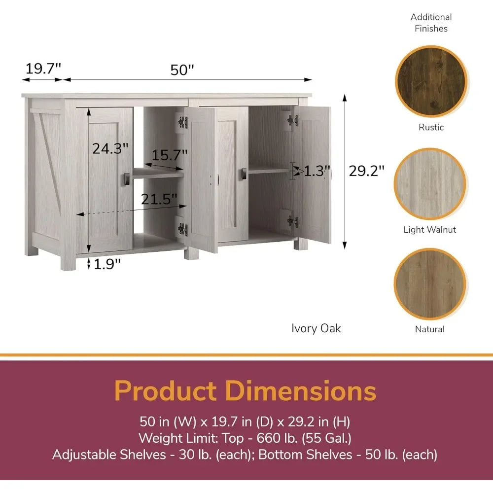 Farmington 55 Gallon Aquarium Stand, Rustic