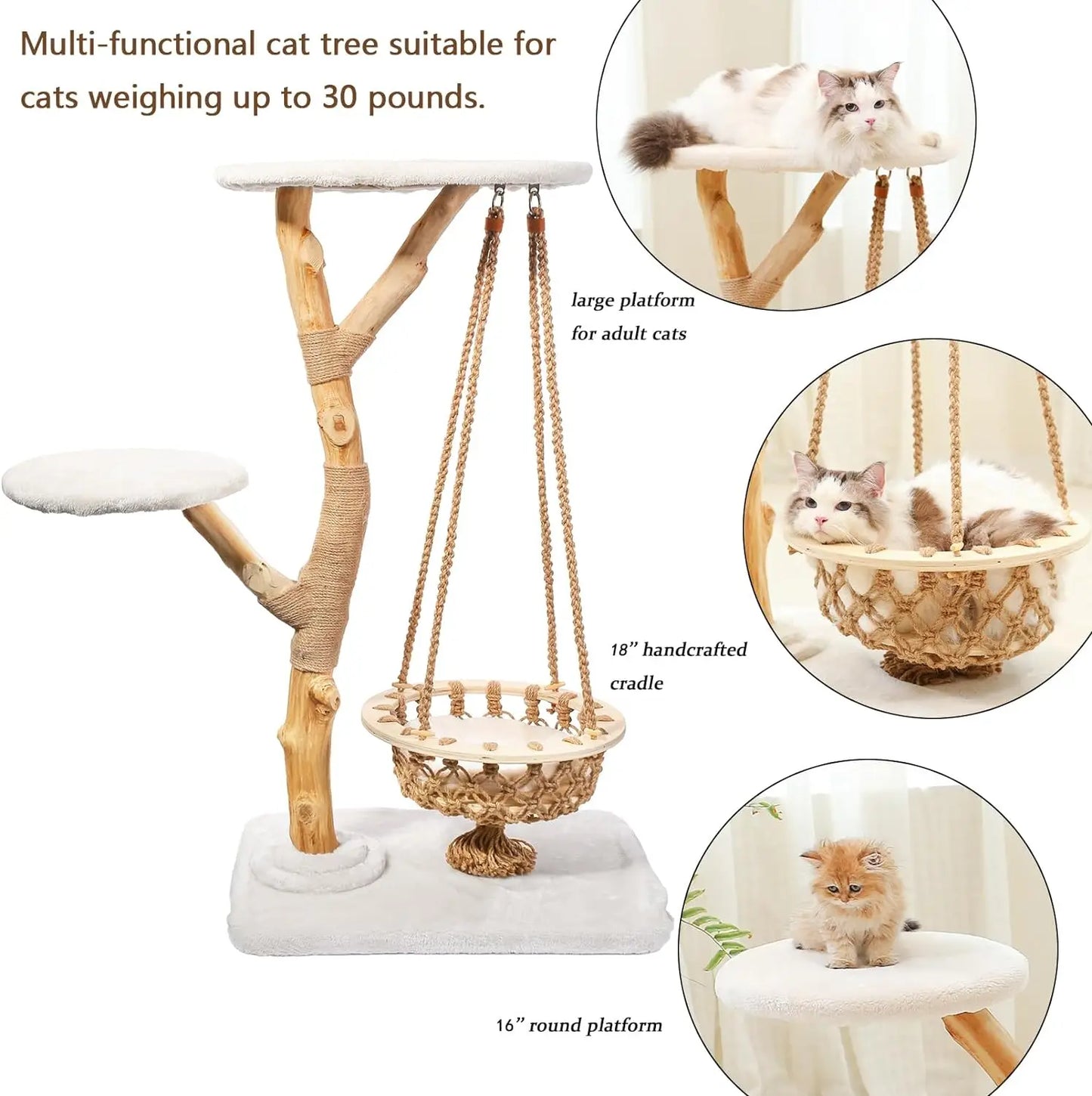 Modern Cat Tree for Indoor Cats. Washable