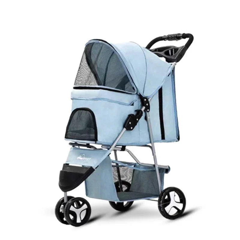 Three Wheeled Dog Stroller. Foldable