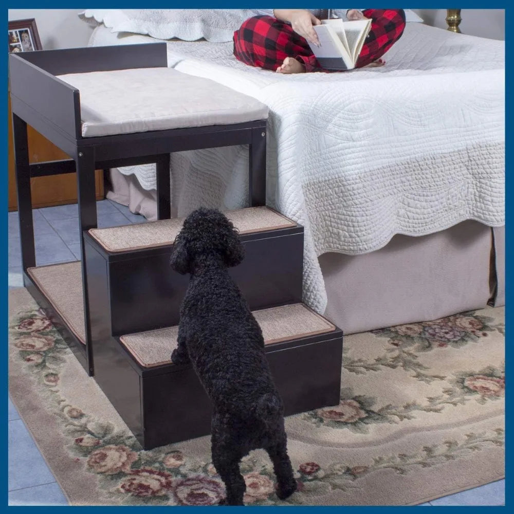 Multi-Level Pet Stairs for High Beds and Couches. 3 Step System for Small Sized Dogs/Cats