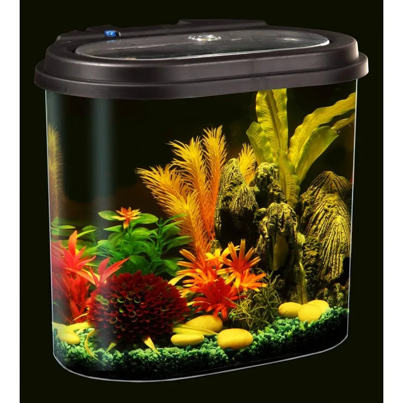 4.5-Gallon Aquarium Starter Kit with Full Filtration and LED Lighting - 7 Dazzling Colors to Select