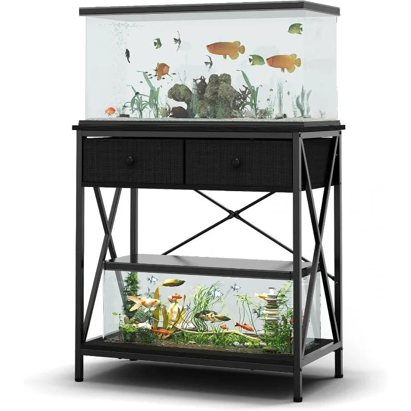 Metal 29 Gallon Fish Tank Stand with Accessories/Storage