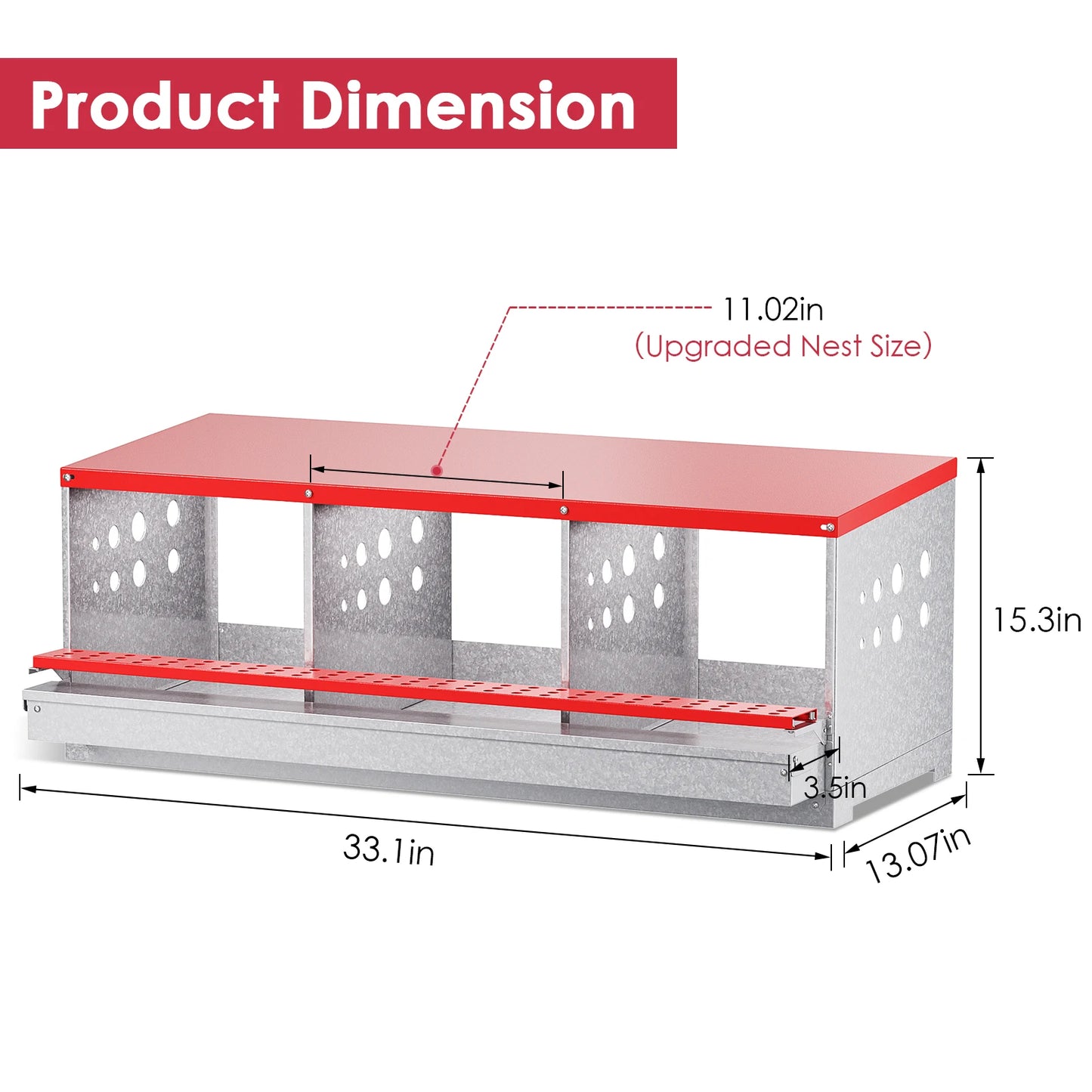 6 Compartment Metal Chicken Nesting Boxes. Wall Mount, Easy Egg Collection Vent