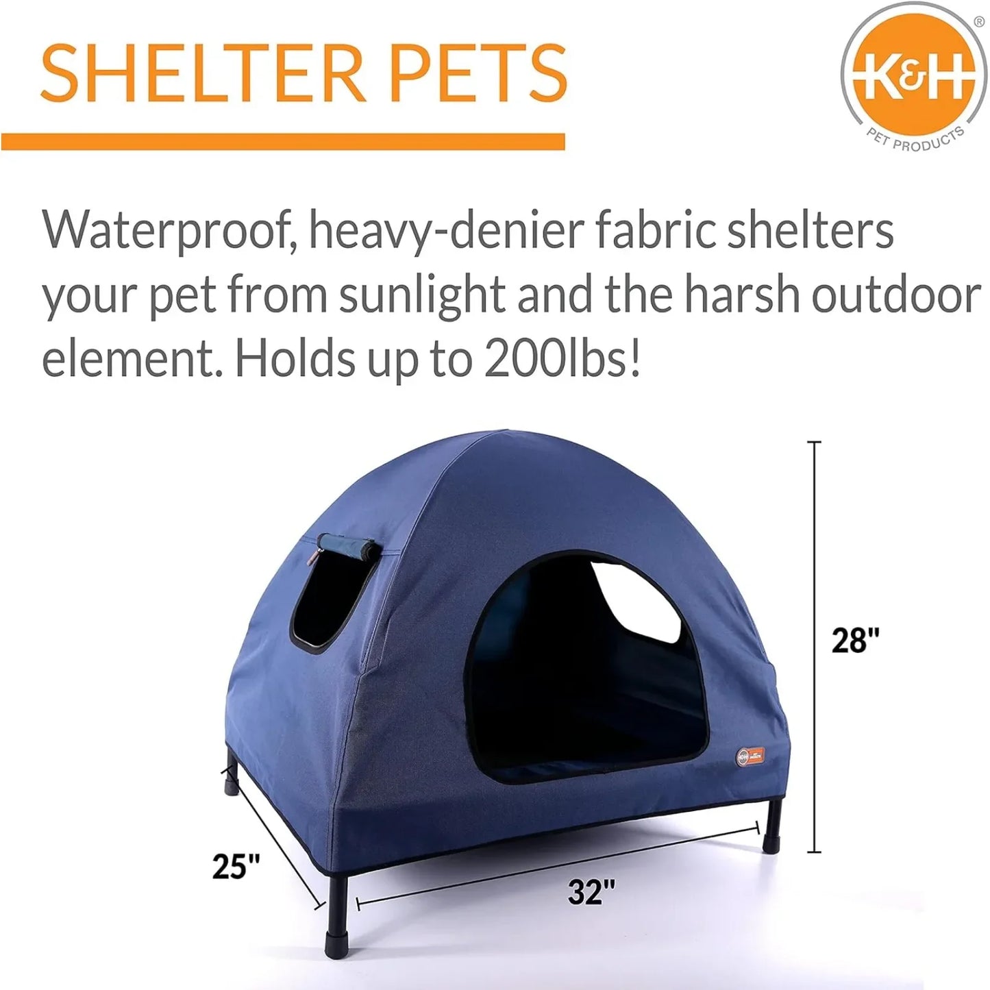 Portable Original Pet Cot Tent, Shade & Weather Shelter, Elevated