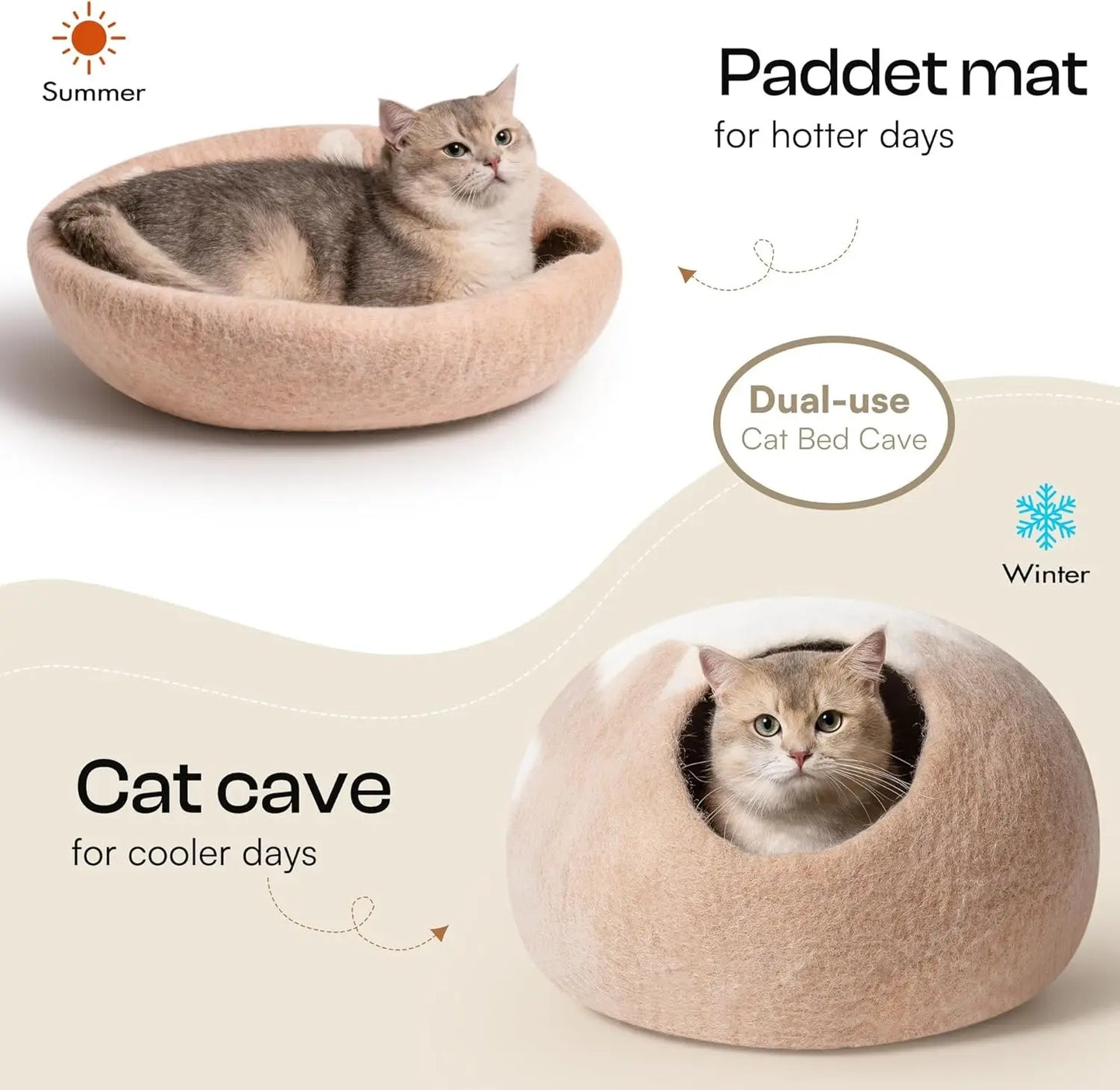 Handmade Wool Cat Cave. Indoor