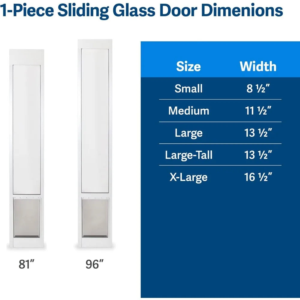 Sliding Glass Door for Dogs & Cats - Large-Tall, Aluminum Patio Panel Insert