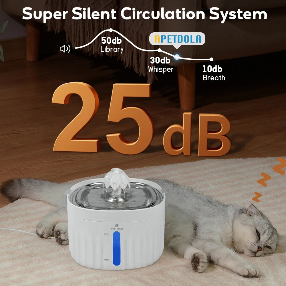 Dog/Cat Automatic Stainless Steel Water Fountain.  6-level Filtering System