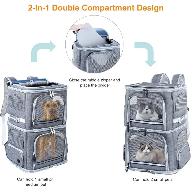 Dual Dog Backpack Carriers for Medium Dogs.