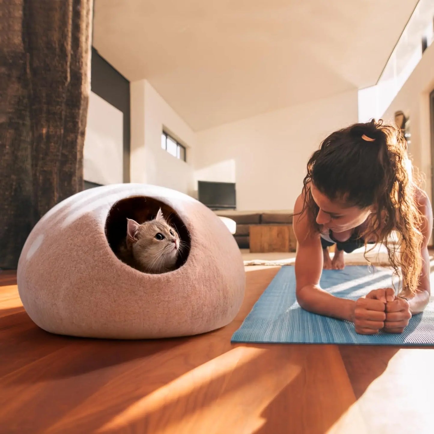 Handmade Wool Cat Cave. Indoor