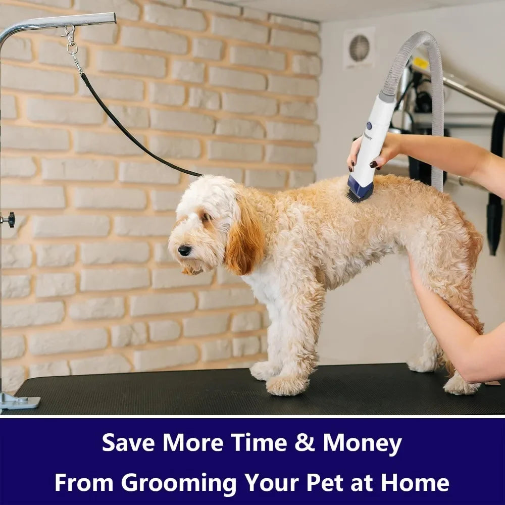 Dog Grooming Kit: 2.5L Professional Vacuum Groomer with Clippers and Shedding Brush