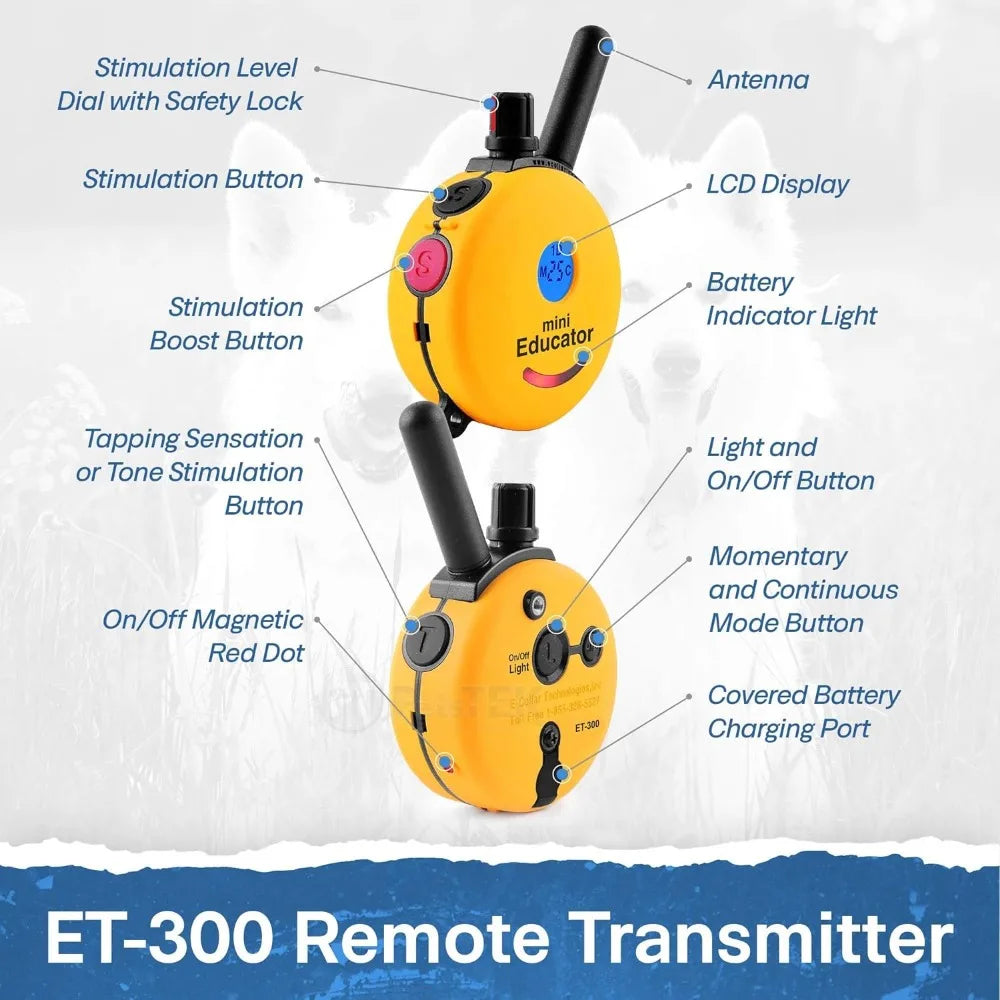 Electronic Mini Educator, Training Collars, 1/2 Mile Remote, Waterproof