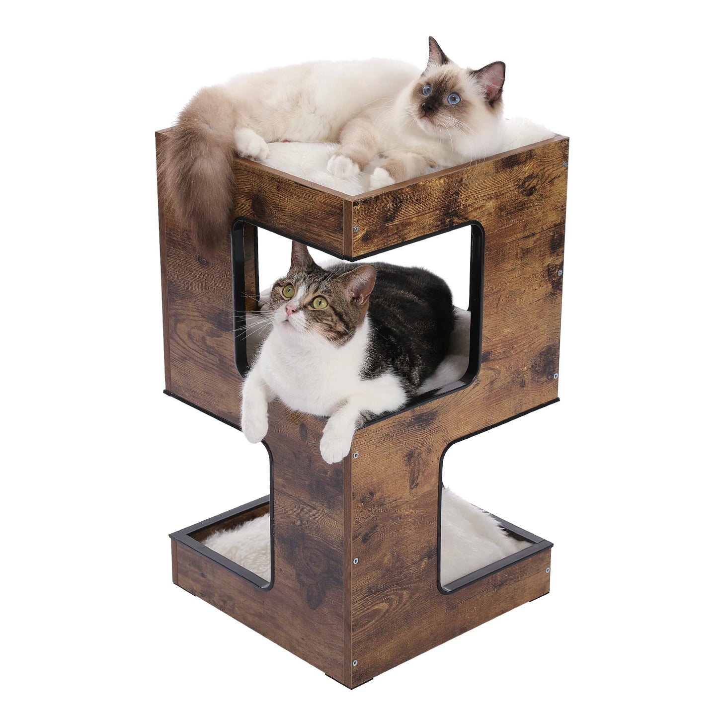 Modern 3 Levels Spacious Cat Tree with Scratcher Board