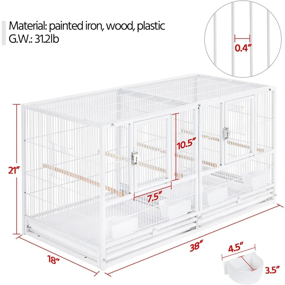 Stackable Divided Breeder Bird Cage