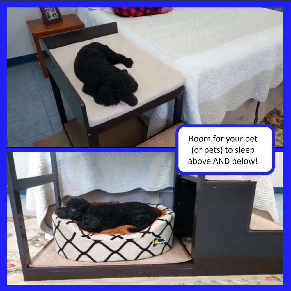 Multi-Level Pet Stairs for High Beds and Couches. 3 Step System for Small Sized Dogs/Cats