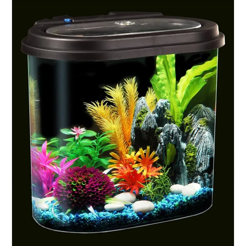 4.5-Gallon Aquarium Starter Kit with Full Filtration and LED Lighting - 7 Dazzling Colors to Select