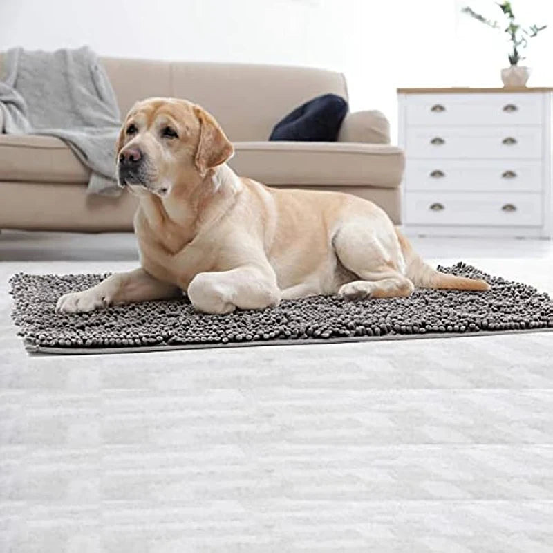 Non Slip Machine Washable Dog Mat for Muddy and Paws. Highly Absorbent