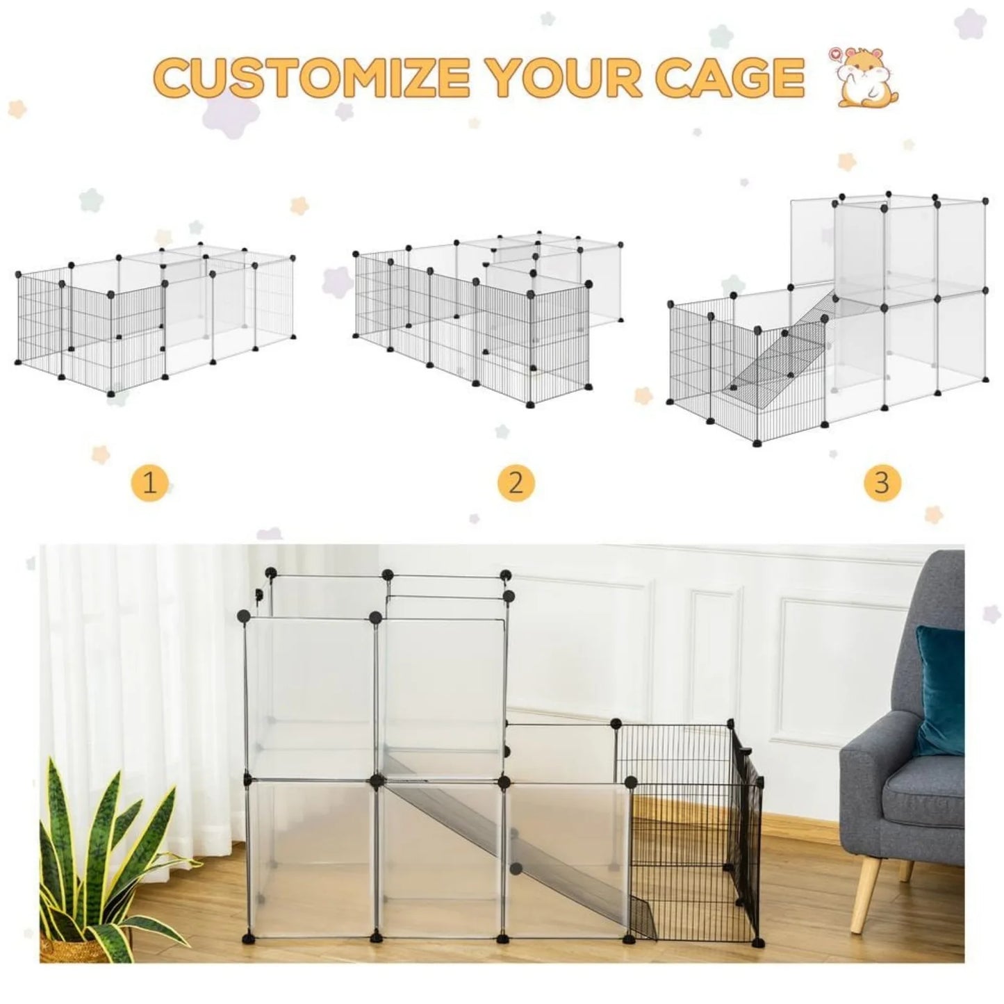 Portable Plastic Yard Fence for Small Animals