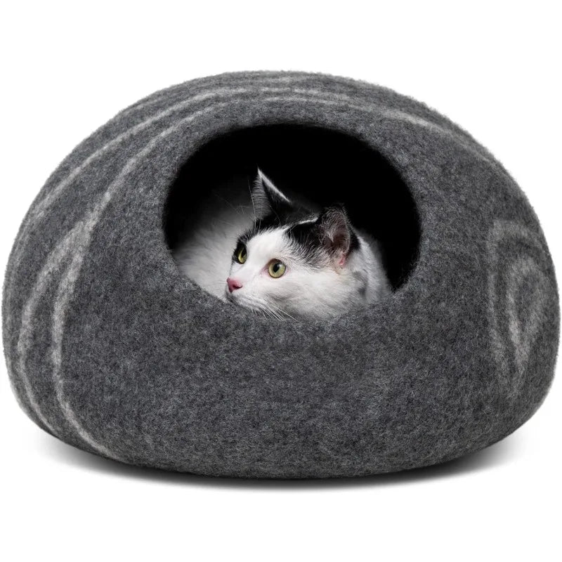 Premium Felt Handmade 100% Merino Wool Bed for Cats and Kittens