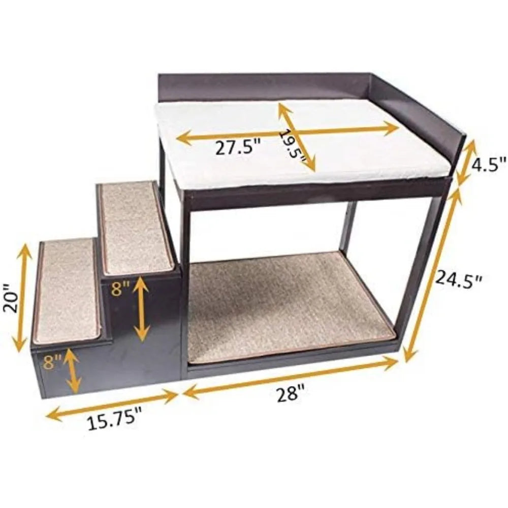 Multi-Level Pet Stairs for High Beds and Couches. 3 Step System for Small Sized Dogs/Cats