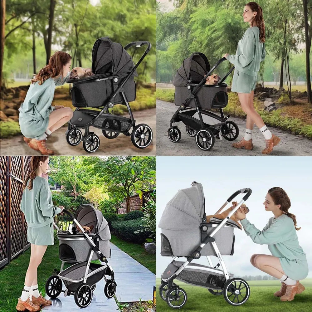 3 in 1 Dog Stroller for Medium Small Size Dogs