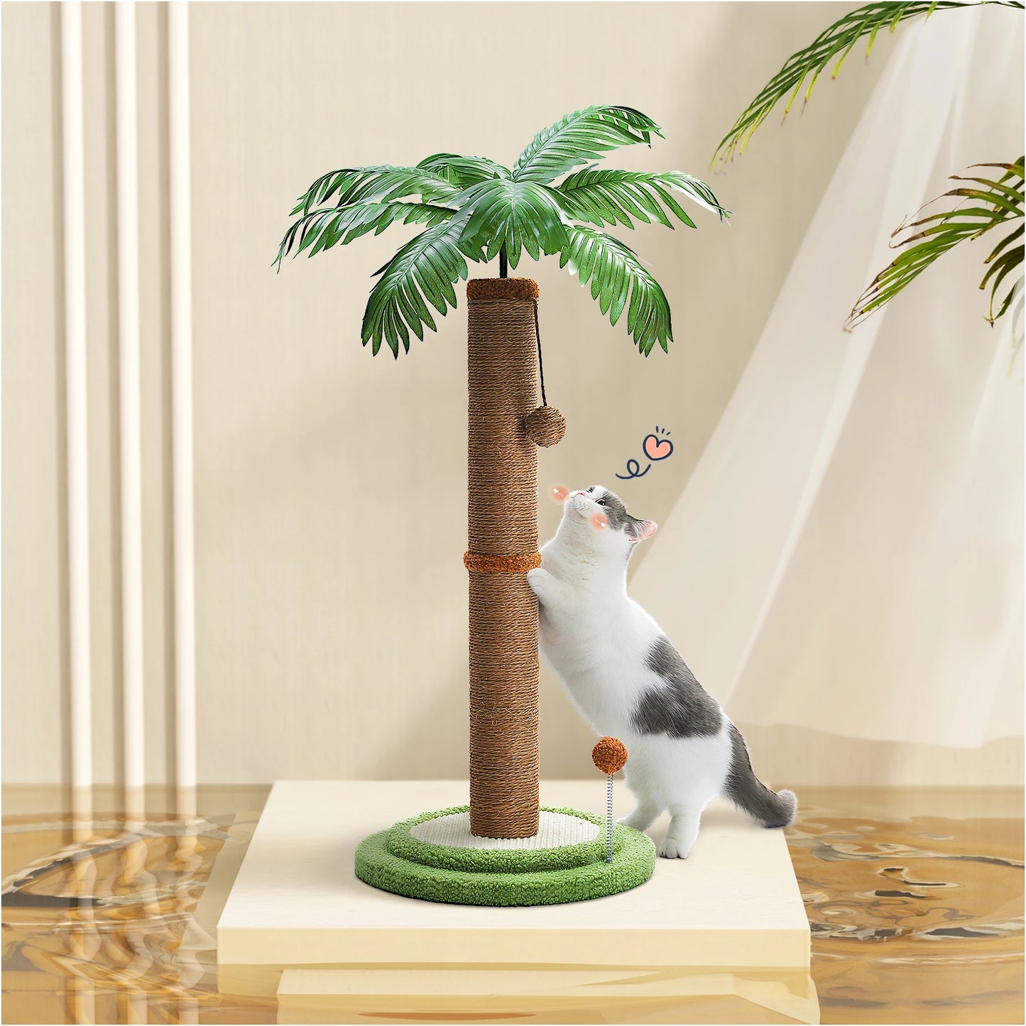 Cat Scratching Post. Interactive Balls, Sisal Covered Posts, Indoor