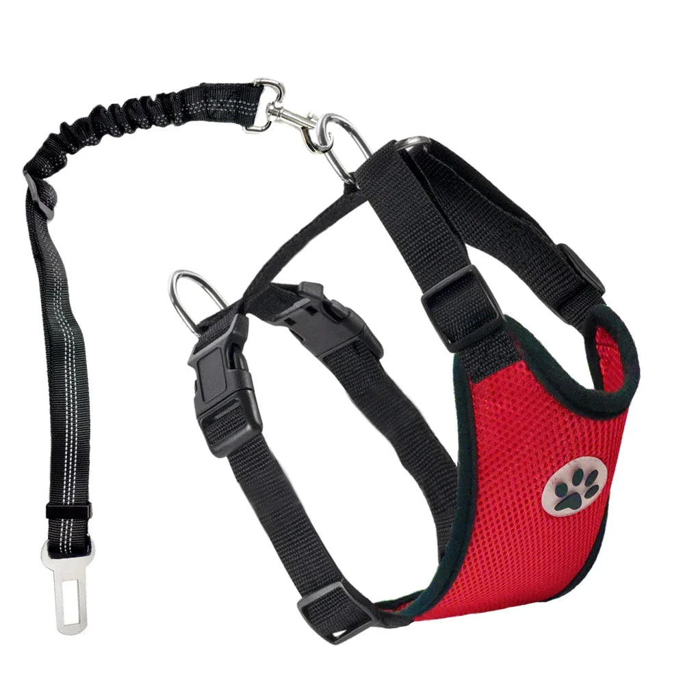 Dog Seatbelt Harness Breathable Mesh. Adjustable