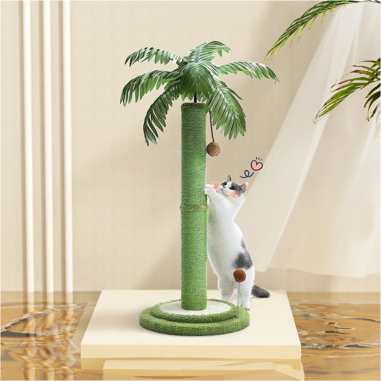 Cat Scratching Post. Interactive Balls, Sisal Covered Posts, Indoor