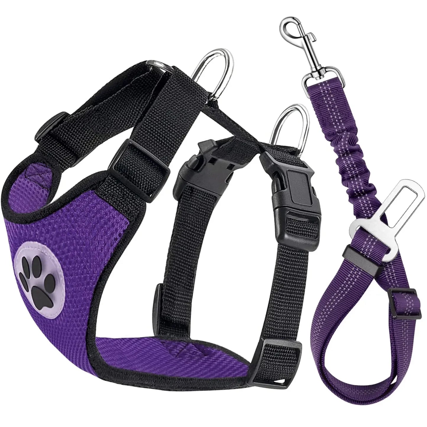 Dog Seatbelt Harness Breathable Mesh. Adjustable