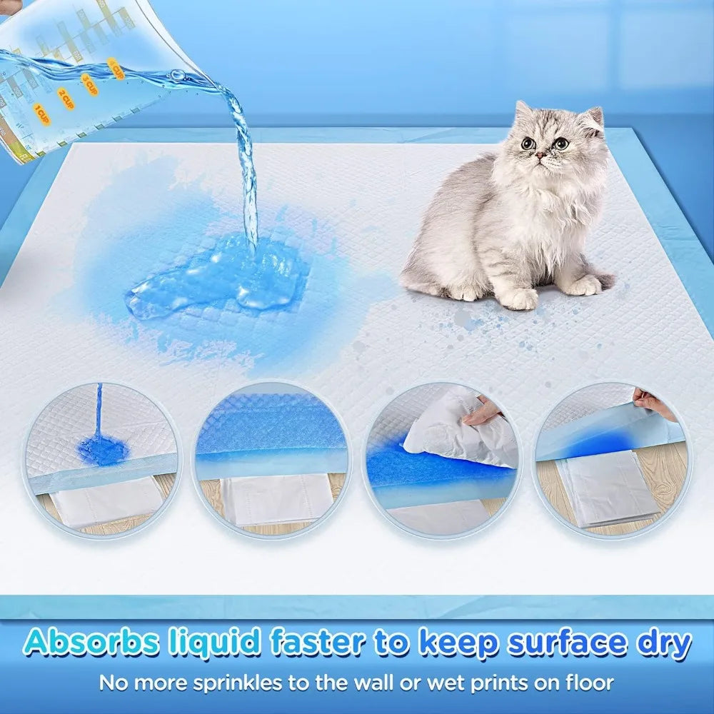 Leak-Proof Odor-Control 6 Layers Ultra Absorbent Dog Pee Pads.