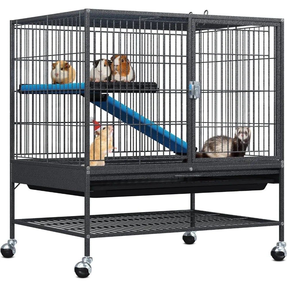 Metal 2-Tiers  Adult Rats/Rabbit/Ferret/Chinchilla/Cats/Guinea Pig/Large Hamster