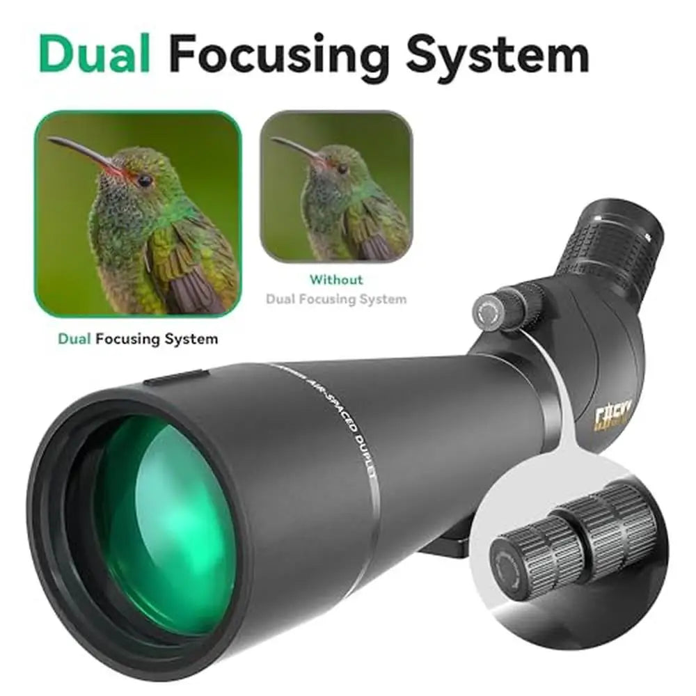 High Definition Waterproof Spotting Scope 20-60x85 with Tripod Phone Holder Carry Bag Ideal Bird Watching Wildlife Observation