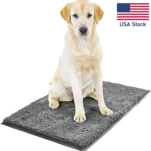 Non Slip Machine Washable Dog Mat for Muddy and Paws. Highly Absorbent